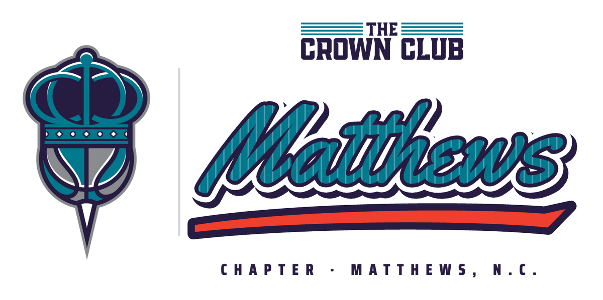 The Crown Club Matthews chapter logo: the Crown Club crown-and-stinger badge beside the Matthews pinstripe script