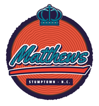 Stumptown stump badge: the Matthews script across a tree-stump cross-section